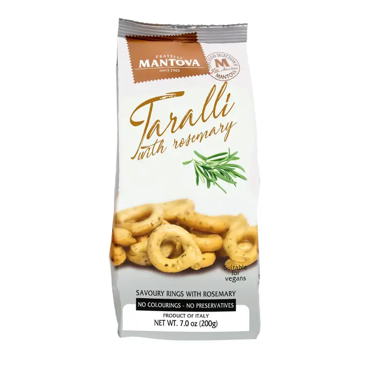 (image for) Gourmet/Snacks: Mantova Taralli Savory Rings w/Rosemary~7oz